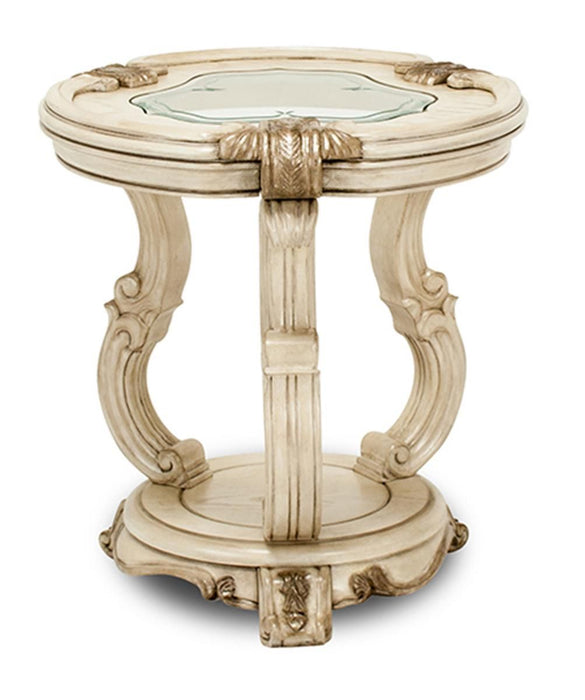 Aico Platine de Royale Chairside Table in Champagne - Visions in Furniture (La Mirada, CA)