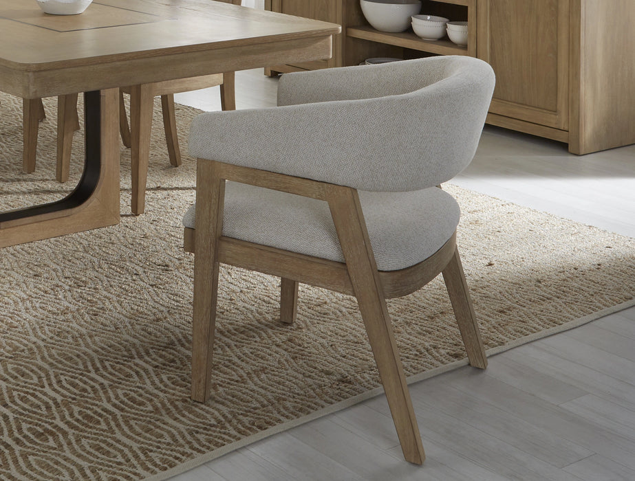 Parker House Escape - Dining 54 Inch Round Table with Buffet Server and 4 Barrel Chairs