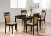 Gabriel 5-piece Extension Leaf Dining Table Set Cappuccino - Visions in Furniture (La Mirada, CA)