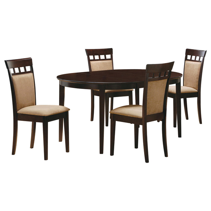 Gabriel 5-piece Extension Leaf Dining Table Set Cappuccino - Visions in Furniture (La Mirada, CA)