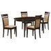 Gabriel 5-piece Extension Leaf Dining Table Set Cappuccino - Visions in Furniture (La Mirada, CA)