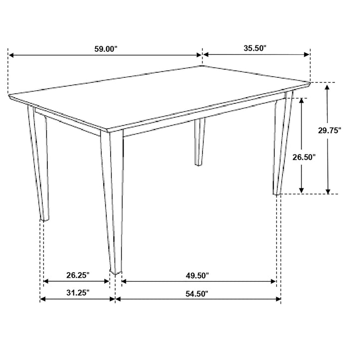 Gabriel 5-piece Rectangular 59-inch Dining Set Cappuccino - Visions in Furniture (La Mirada, CA)