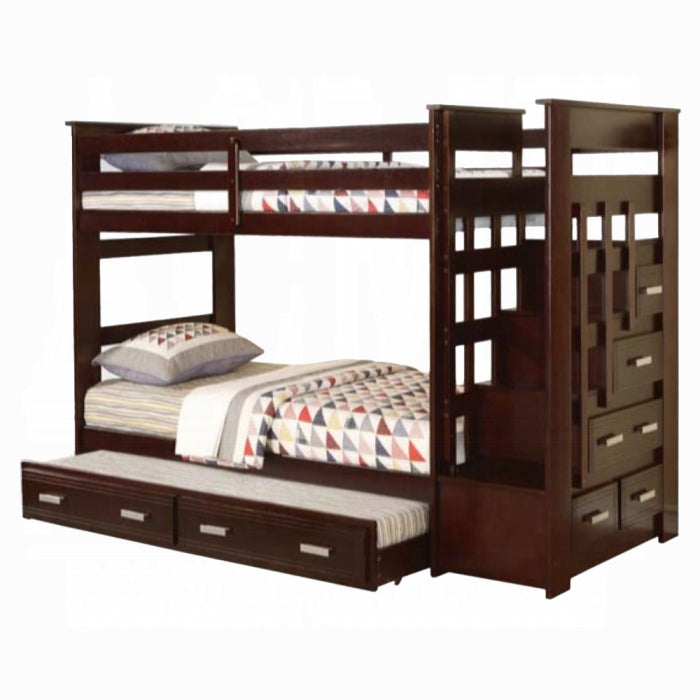Allentown Twin-Twin Bunk Bed With Trundle and Storage - Visions in Furniture (La Mirada, CA)