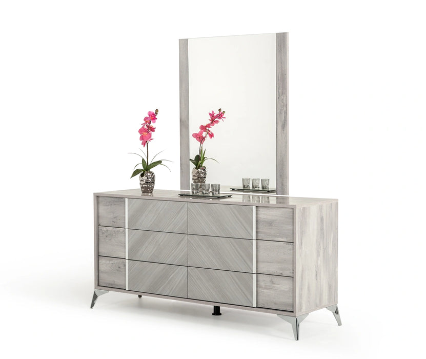 Alexa Italian Modern Grey Bedroom Set