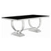 Antoine Rectangular Glass Top Dining Set Chrome - Visions in Furniture (La Mirada, CA)