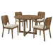 Crestmore 5-piece 46-inch Round Wood Dining Table Set Walnut - Visions in Furniture (La Mirada, CA)