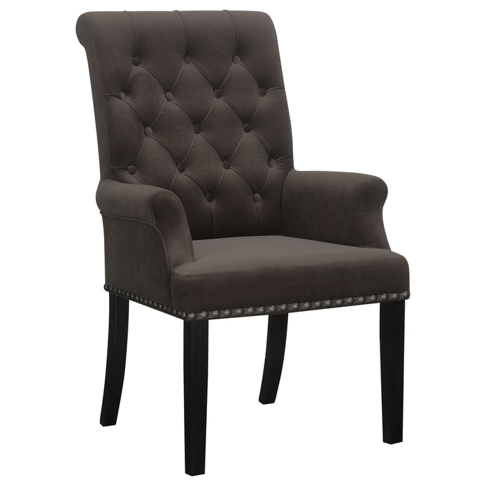 Alana Upholstered Tufted Arm Chair with Nailhead Trim - Visions in Furniture (La Mirada, CA)