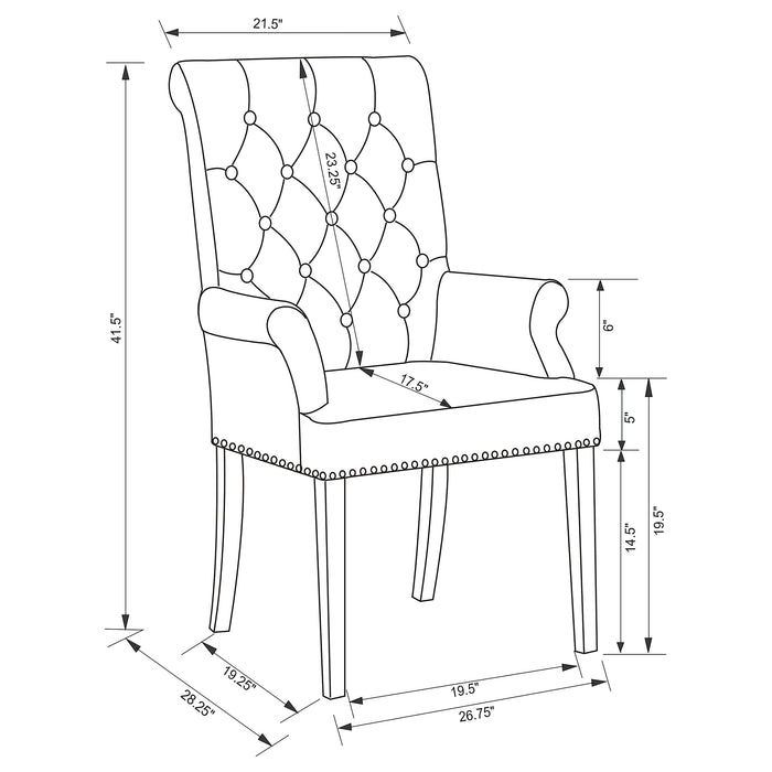 Alana Arm Chairs - Visions in Furniture (La Mirada, CA)