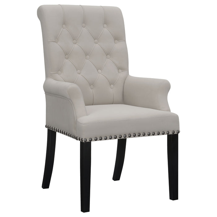 Alana Upholstered Tufted Arm Chair with Nailhead Trim - Visions in Furniture (La Mirada, CA)