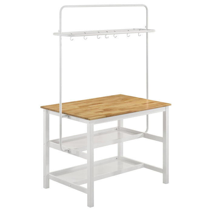 Edgeworth 3-piece Kitchen Island Counter Table Set White - Visions in Furniture (La Mirada, CA)