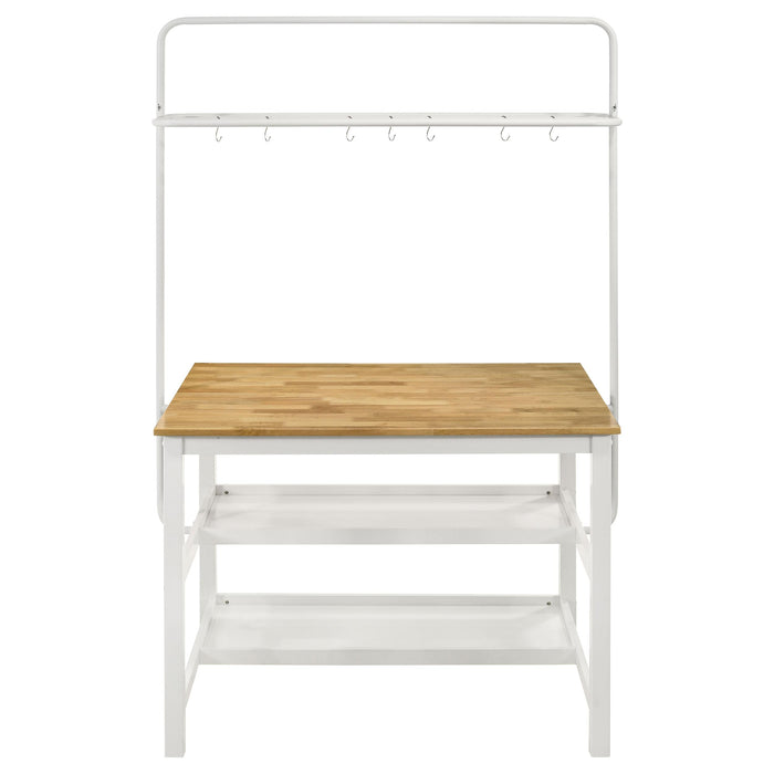 Edgeworth 3-piece Kitchen Island Counter Table Set White - Visions in Furniture (La Mirada, CA)