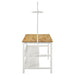 Edgeworth 3-piece Kitchen Island Counter Table Set White - Visions in Furniture (La Mirada, CA)