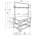 Edgeworth 3-piece Kitchen Island Counter Table Set White - Visions in Furniture (La Mirada, CA)
