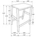 Edgeworth 3-piece Kitchen Island Counter Table Set White - Visions in Furniture (La Mirada, CA)