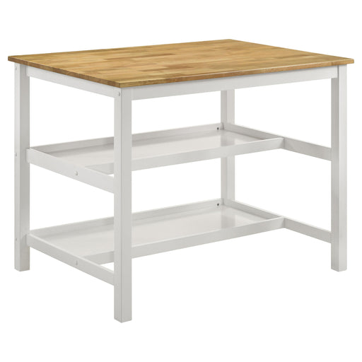 Edgeworth Kitchen Island Counter Table Brown and White - Visions in Furniture (La Mirada, CA)