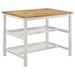 Edgeworth Kitchen Island Counter Table Brown and White - Visions in Furniture (La Mirada, CA)