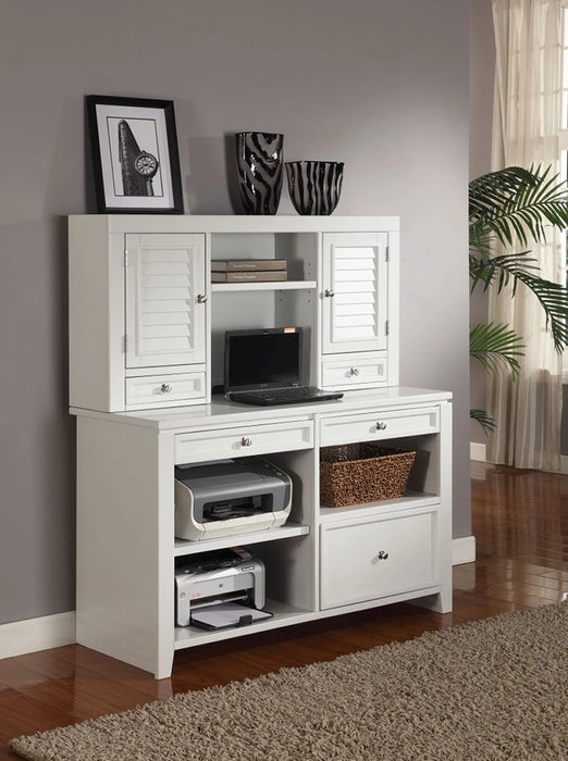 Parker House Boca L Shape Desk with File Credenza and Hutch
