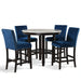 Celeste 42" Round Counter Table-Espresso/Faux Marble