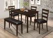 Guillen 5-piece Dining Set with Bench Cappuccino and Dark Brown - Visions in Furniture (La Mirada, CA)