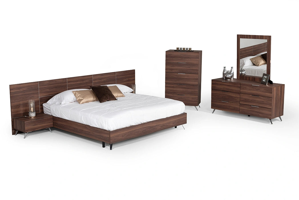 Brooklyn - Italian Modern Walnut Bed