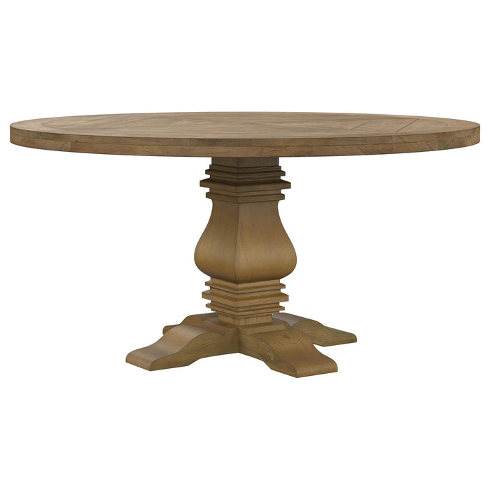 Florence 5-piece Round Dining Table Set Rustic Honey - Visions in Furniture (La Mirada, CA)