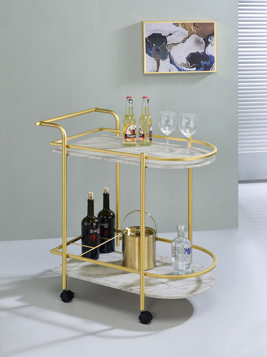 Desiree 2-tier Bar Cart with Casters Black - Visions in Furniture (La Mirada, CA)