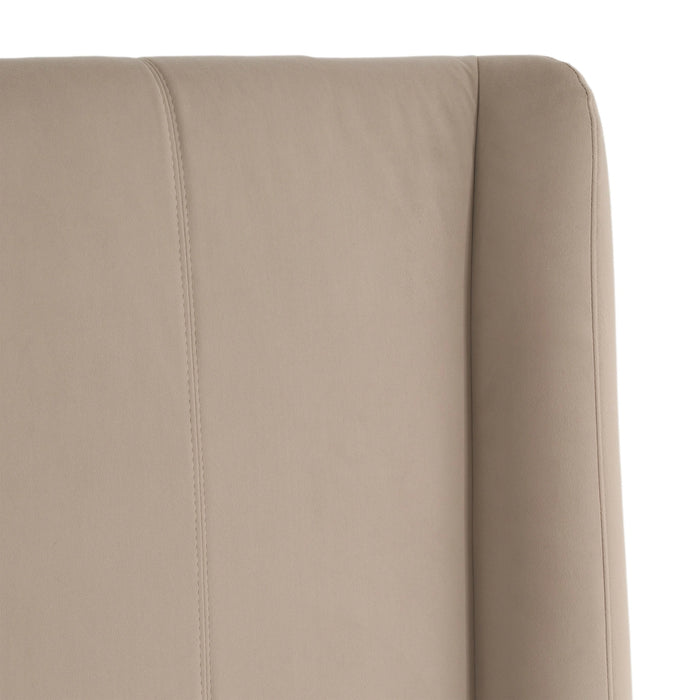 Kiro + Roma - Modern Tan Fabric + Walnut 4-Piece Bedroom Set