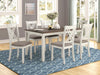 Fortress 7-piece Dining Set Chestnut and Vintage White - Visions in Furniture (La Mirada, CA)