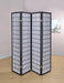 Roberto 4-panel Folding Screen Black and White - Visions in Furniture (La Mirada, CA)