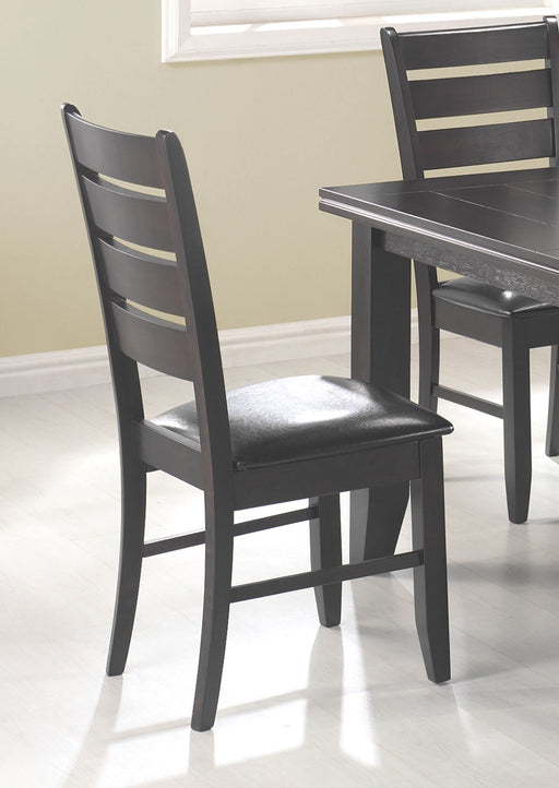 Dalila Ladder Back Side Chairs Cappuccino and Black (Set of 2) - Visions in Furniture (La Mirada, CA)