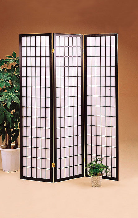 Carrie 3-panel Folding Screen Black and White - Visions in Furniture (La Mirada, CA)