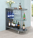 Adolfo 3-tier Bar Table Glossy Grey and Clear - Visions in Furniture (La Mirada, CA)