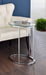 Kyle Oval Snack Table Chrome and Clear - Visions in Furniture (La Mirada, CA)