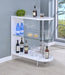 Adolfo 3-tier Bar Table Glossy White and Clear - Visions in Furniture (La Mirada, CA)