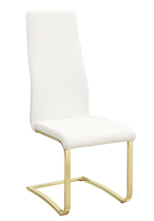 Montclair Side Chairs White and Rustic Brass (Set of 4) - Visions in Furniture (La Mirada, CA)