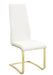 Montclair Side Chairs White and Rustic Brass (Set of 4) - Visions in Furniture (La Mirada, CA)