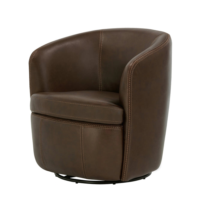 Parker Living Barolo 100% Italian Leather Swivel Club Chair