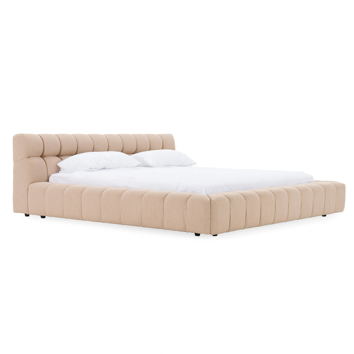 Tyree - Modern Tufted Sand Fabric Bed
