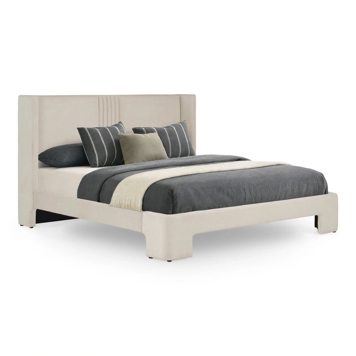 Newhart - Modern Beige Fabric Bed