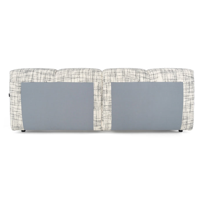 Shiloh - Modern Off-White + Black Fabric Bed