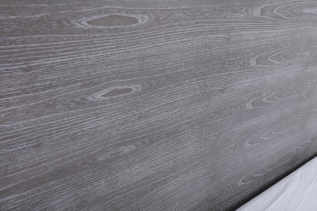 Charlene Modern Grey Elm & Stainless Steel Bed
