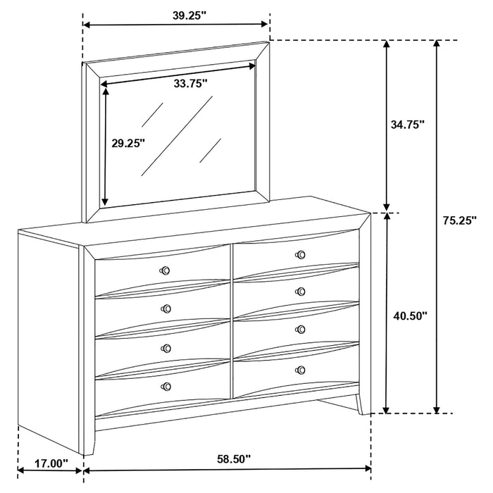 Briana Dresser With Mirror - Visions in Furniture (La Mirada, CA)