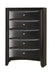Briana Rectangular 5-drawer Chest Black - Visions in Furniture (La Mirada, CA)