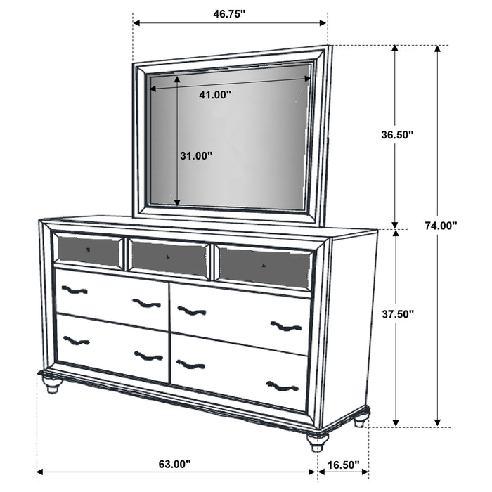 Barzini Dresser With Mirror - Visions in Furniture (La Mirada, CA)