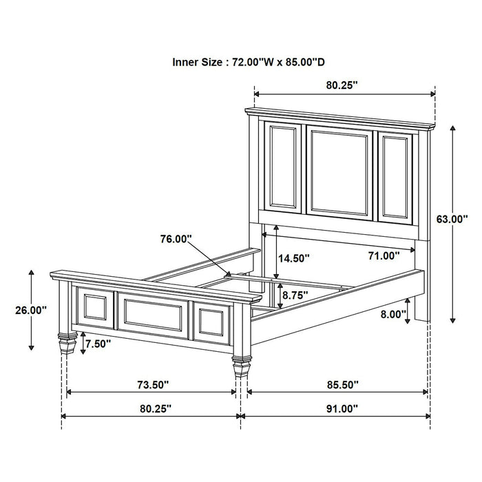 Sandy Beach 4 & 5 Piece Pc Bedroom Set Cal.King & E.King - Visions in Furniture (La Mirada, CA)