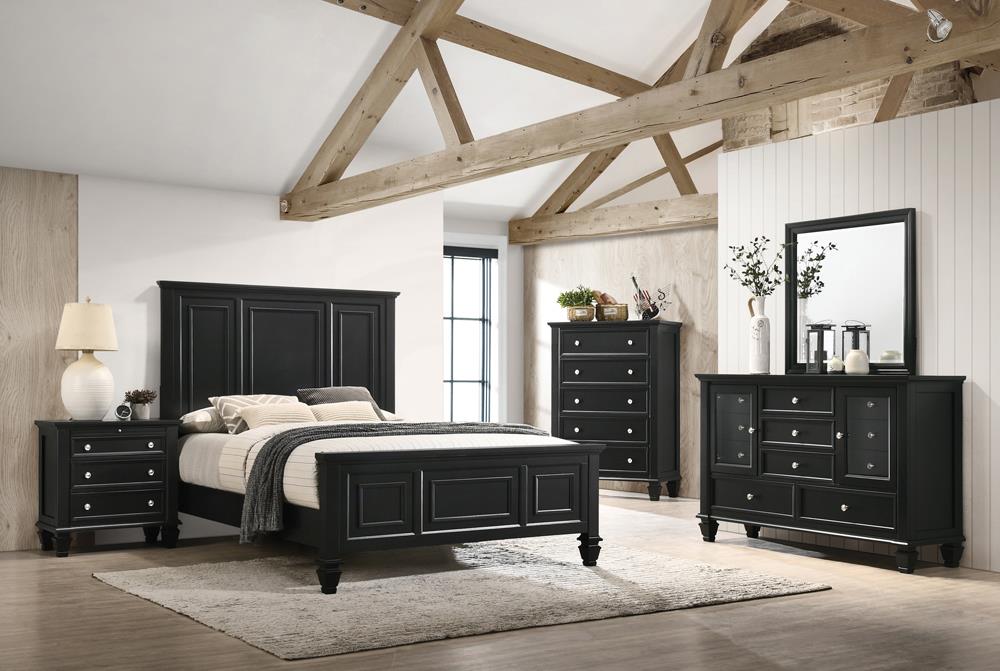 Sandy Beach 4 & 5 Piece Storage Bedroom Set with Sleigh Headboard E.King, Queen, & Cal.King - Visions in Furniture (La Mirada, CA)