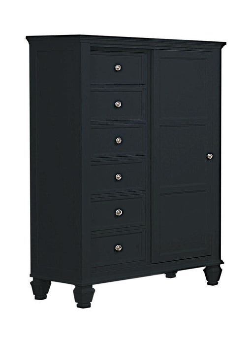 Sandy Beach Door Chest with Concealed Storage Black - Visions in Furniture (La Mirada, CA)