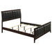 Carlton California King, E.King, & Queen Upholstered Bed Cappuccino and Black - Visions in Furniture (La Mirada, CA)