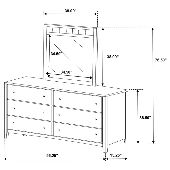 Carlton Dresser With Mirror - Visions in Furniture (La Mirada, CA)