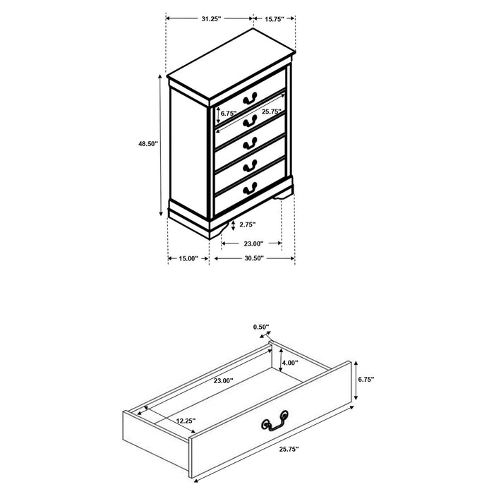 Louis Philippe Chest Brown - Visions in Furniture (La Mirada, CA)